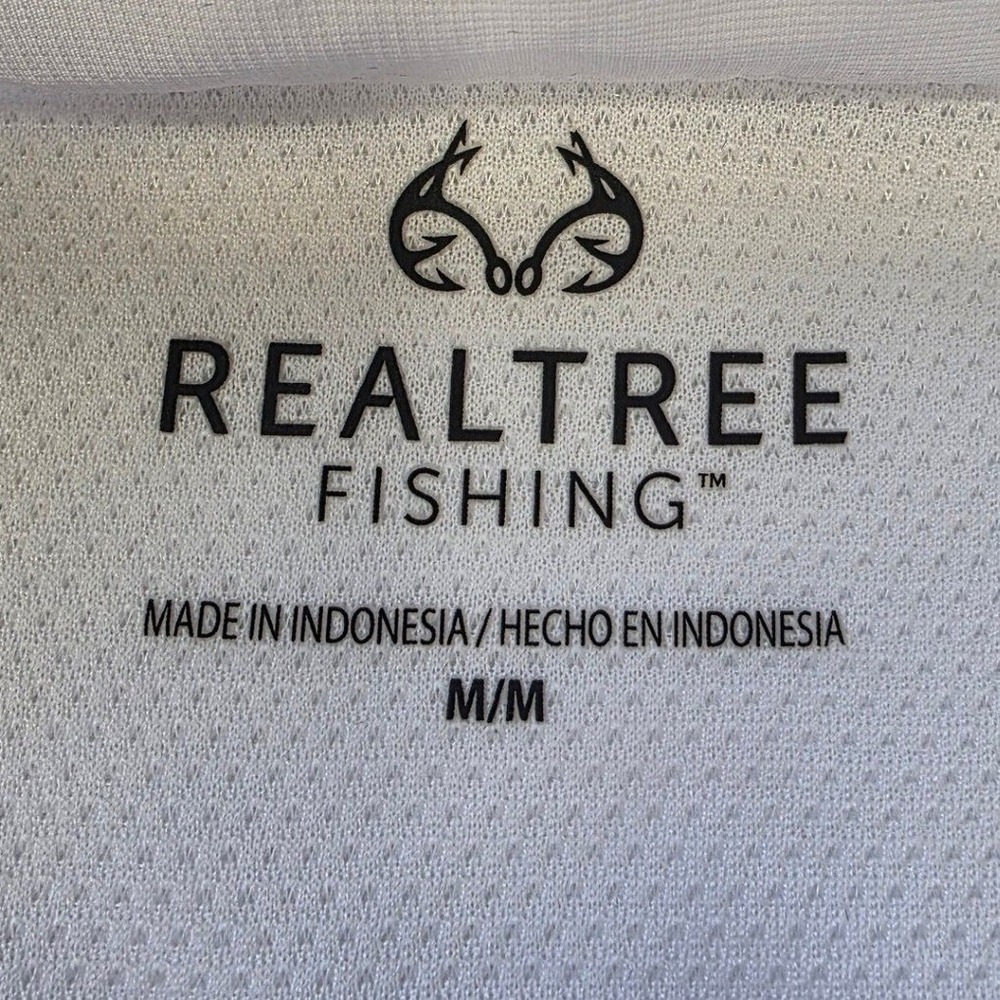 Realtree Fishing Mens White Long Sleeve Button Down Performance Shirt Size M - Picture 3 of 9